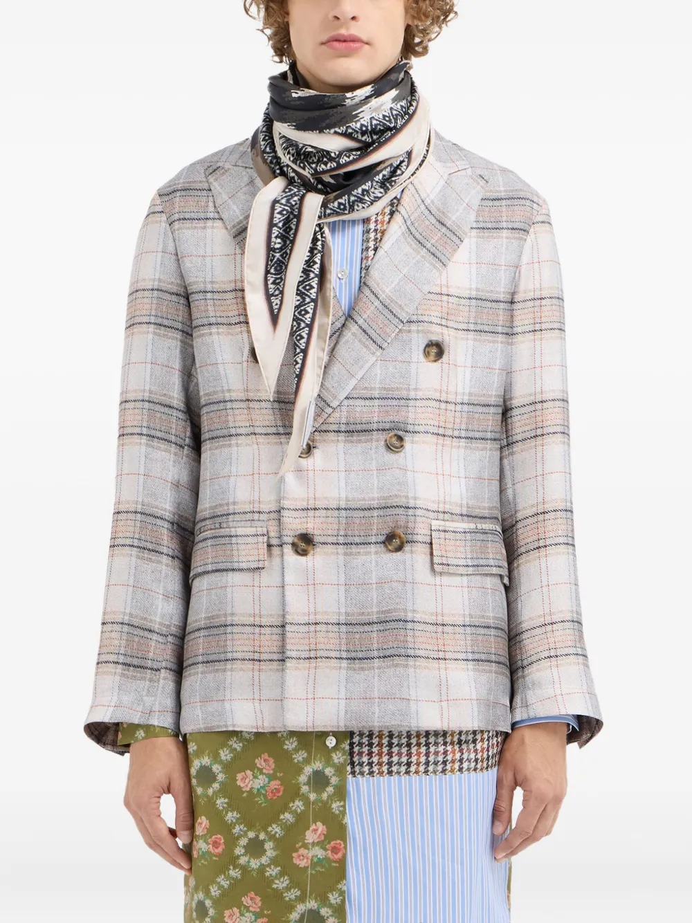 Pierre-louis Mascia Geometric-pattern Scarf In Multi