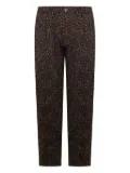 Pierre-Louis Mascia leopard-print pleated trousers - Brown