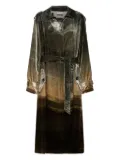 Pierre-Louis Mascia landscape-print belted coat - Black