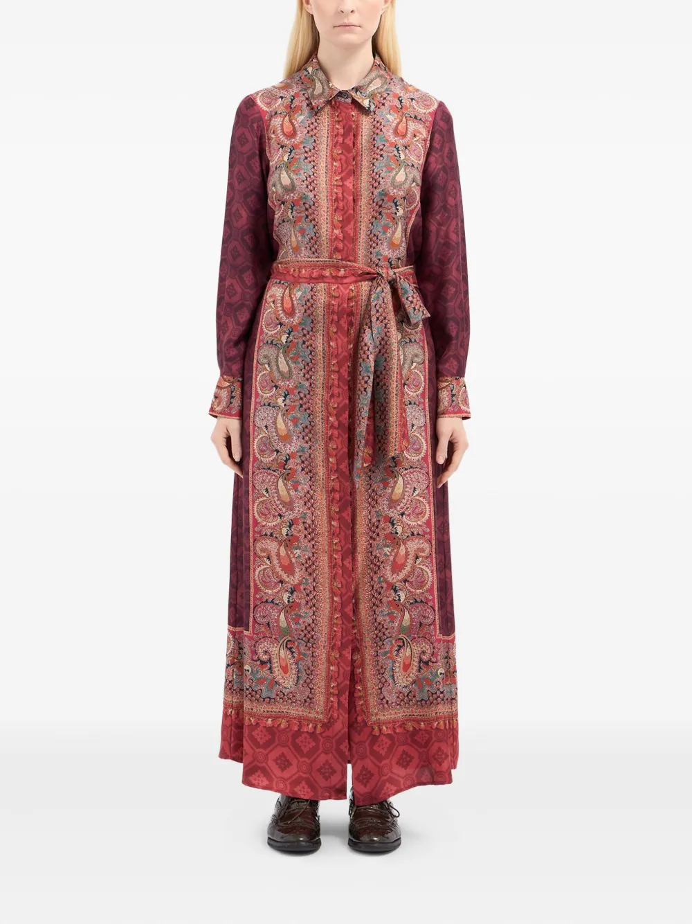 Pierre-Louis Mascia Maxi blousejurk met geometrisch patroon - Rood