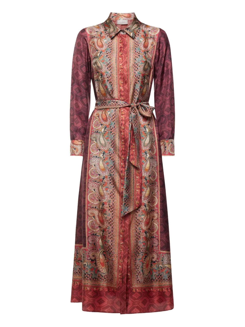 Pierre-Louis Mascia geometric-pattern shirt maxi dress | Red | Image 1