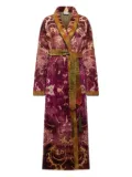 Pierre-Louis Mascia damask-print velvet robe - Purple
