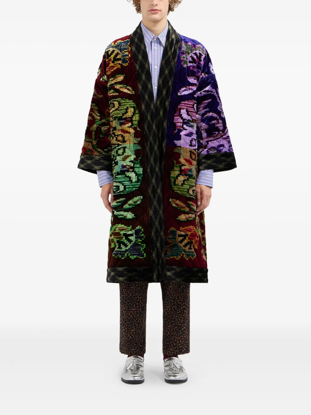 Pierre-Louis Mascia quilted-design velvet coat | Down Coats | Image 2