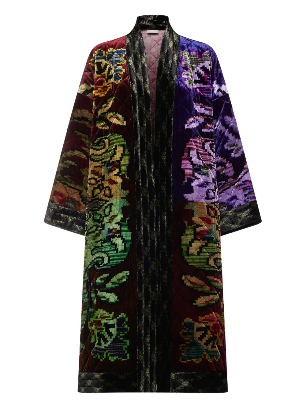 Pierre-Louis Mascia quilted-design velvet coat | Black | Image 1