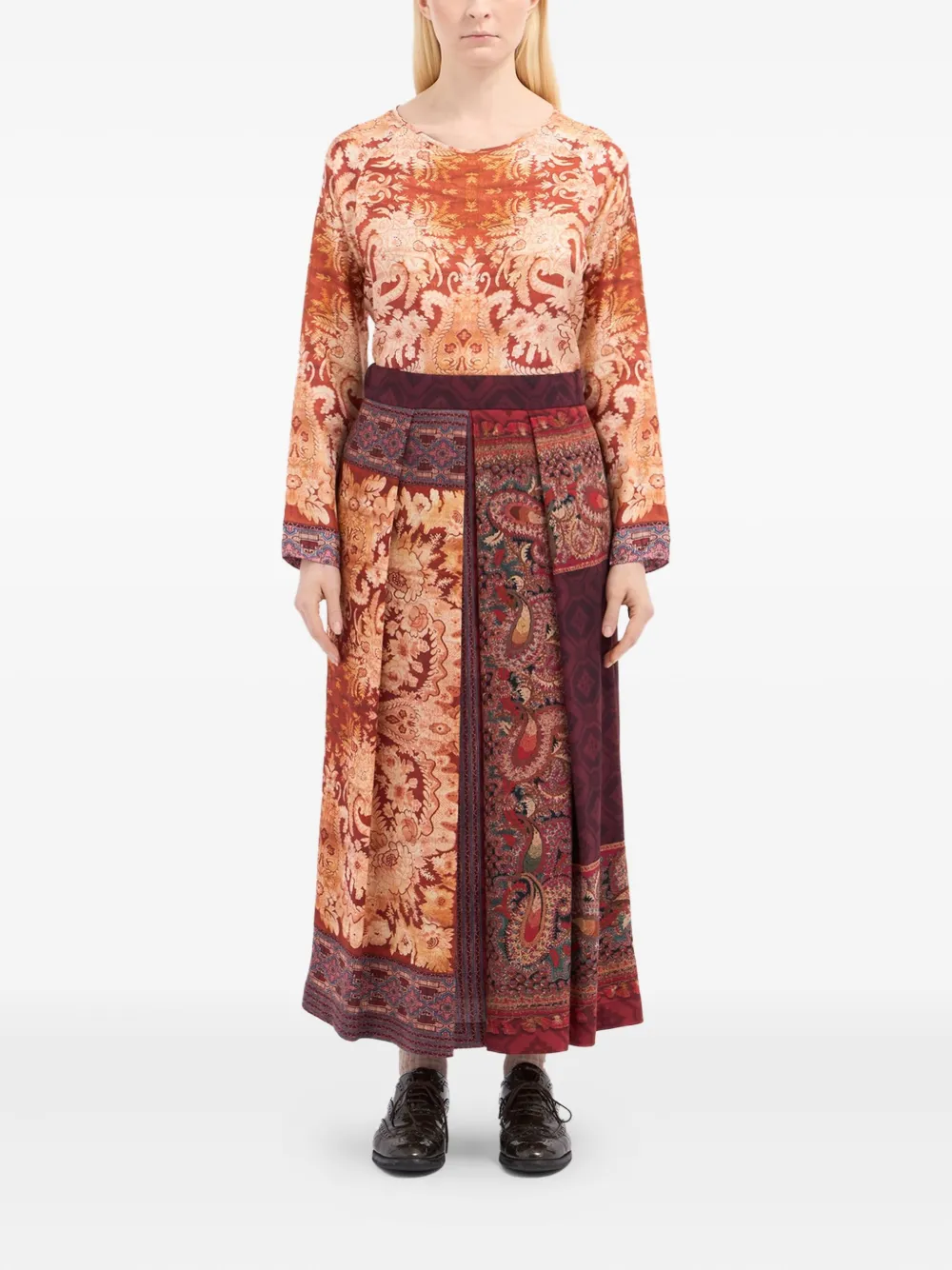 Pierre-louis Mascia Geometric-pattern Maxi Skirt In Multi