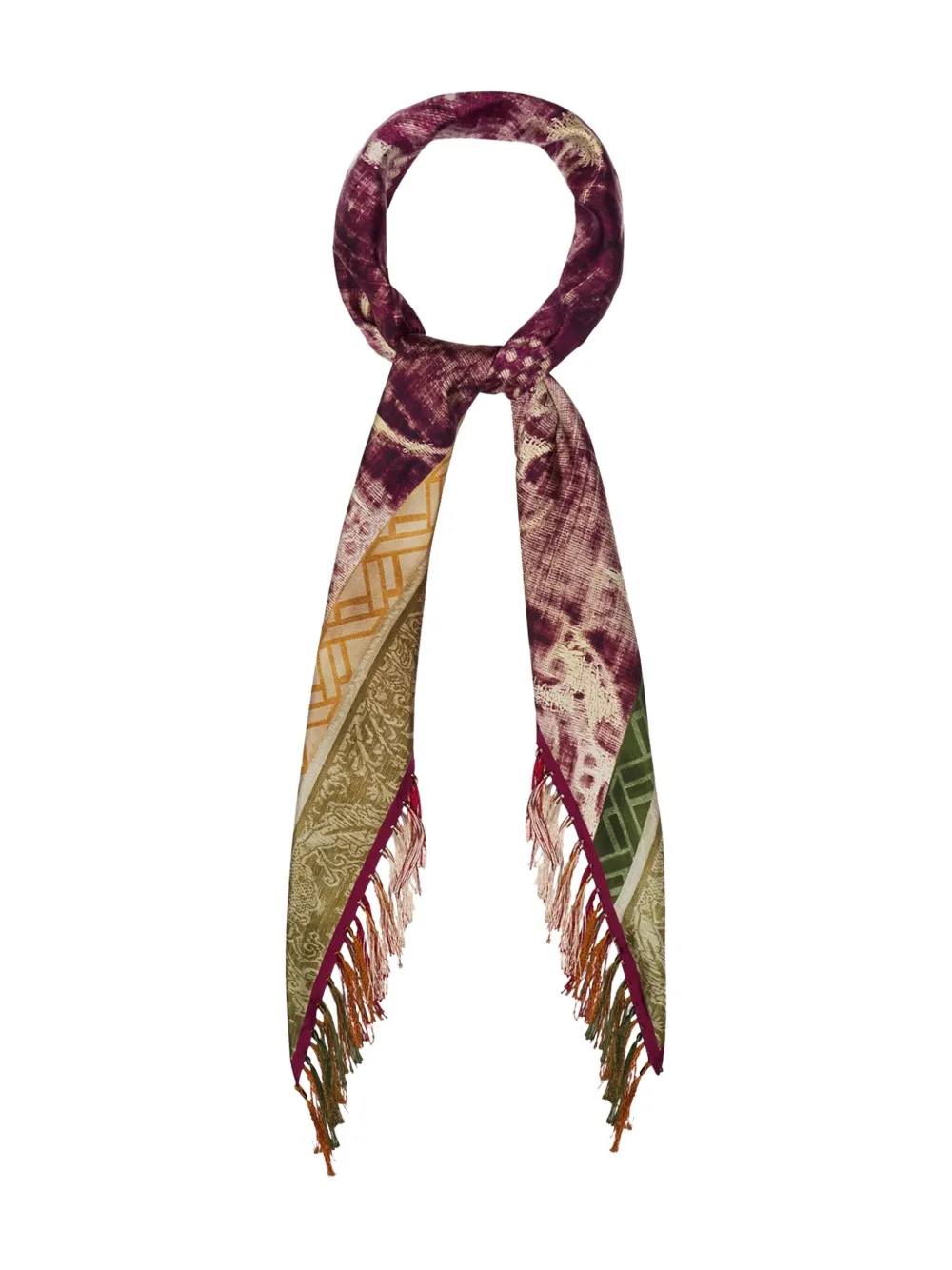 Pierre-Louis Mascia geometric-pattern fringed-edges scarf | Neutrals | Image 1