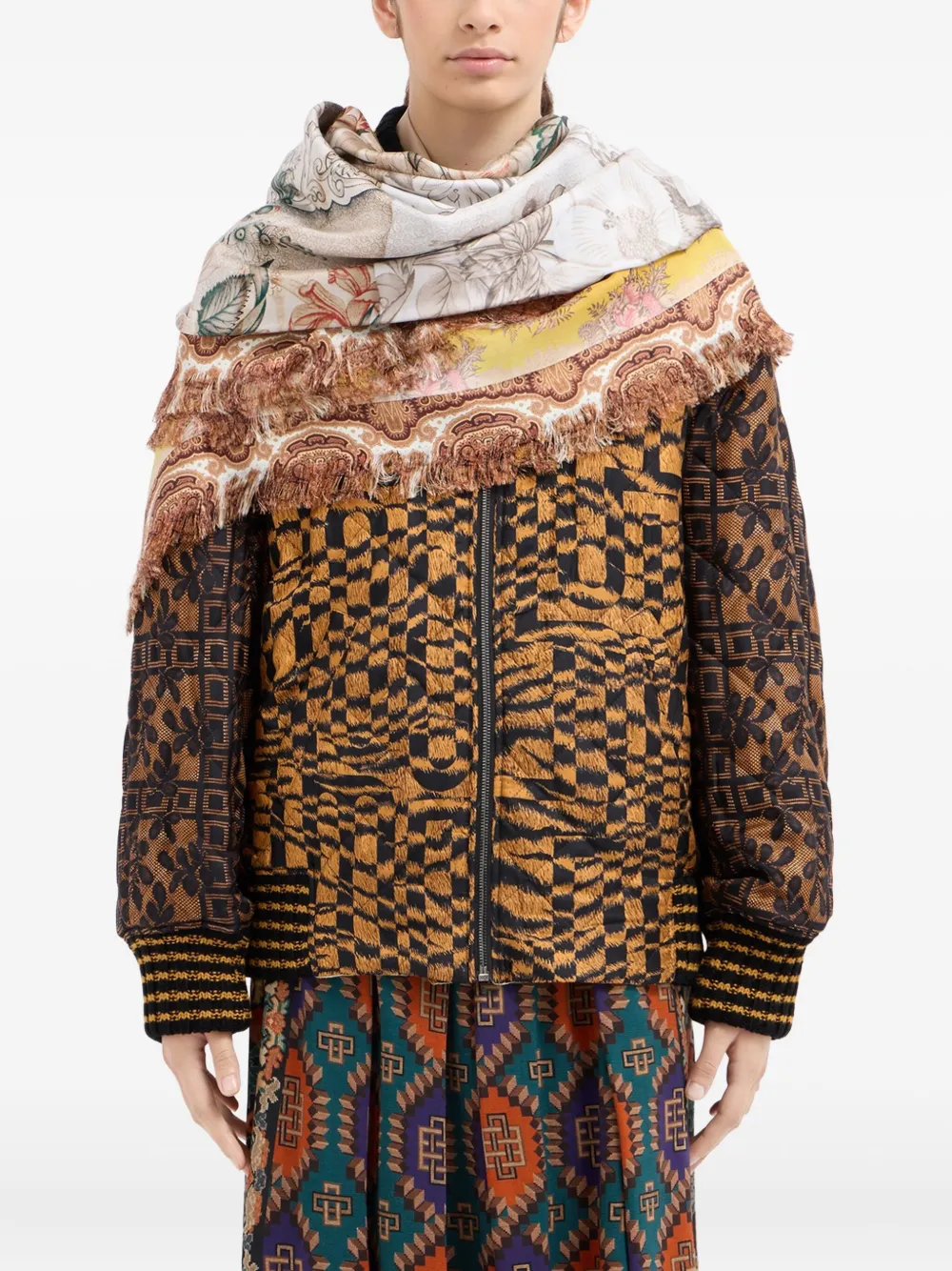 Pierre-louis Mascia Floral-paisley Print Fringed Scarf In Multi