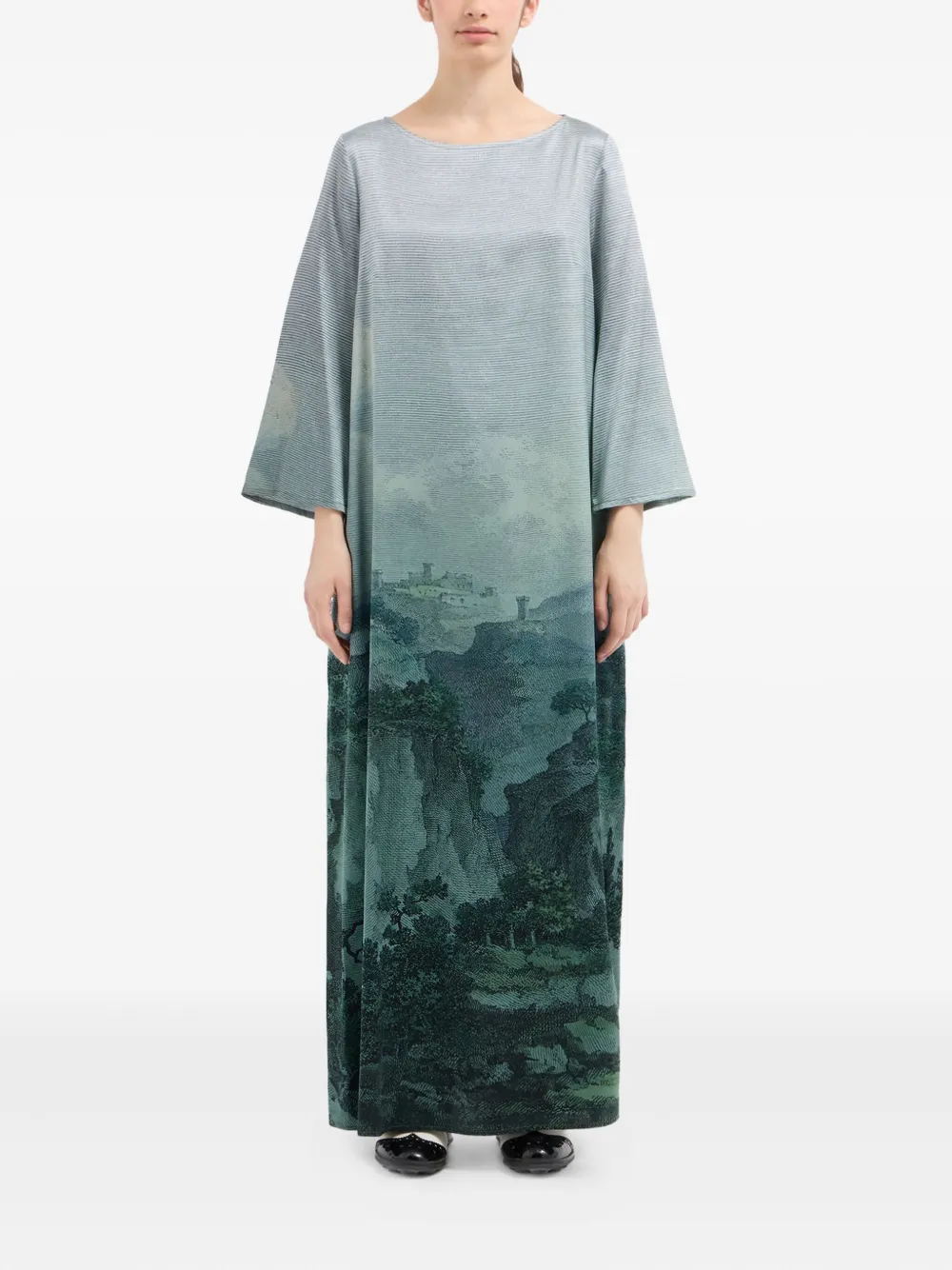 Pierre-Louis Mascia Maxi-jurk met abstracte print - Groen