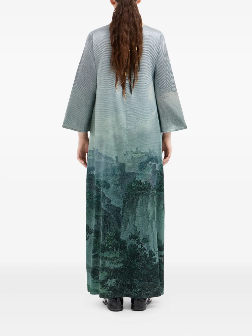 Pierre-louis Mascia Abstract-print Maxi Dress In Multi