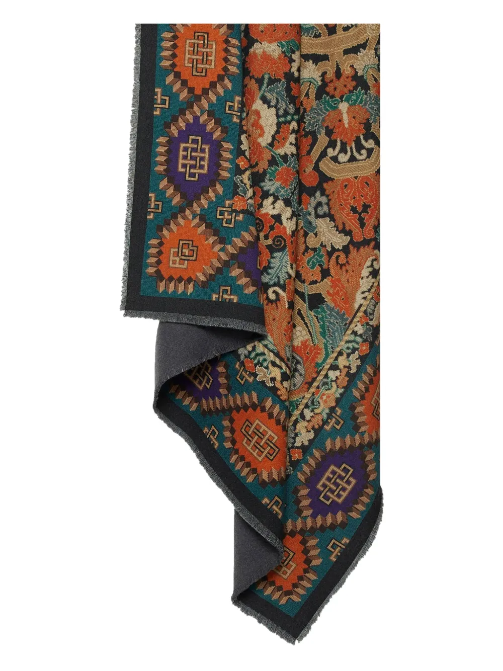 Pierre-louis Mascia Tapestry-pattern Fringed Shawl In Multi