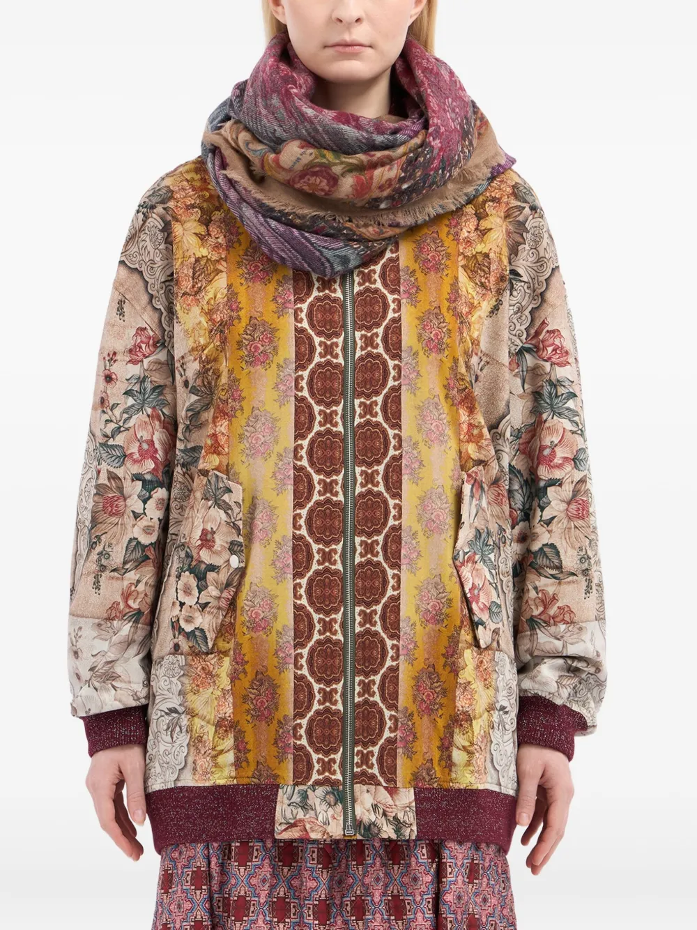 Pierre-louis Mascia Floral-pattern Fringed-edges Scarf In Multi