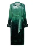 Pierre-Louis Mascia landscape-print velvet coat - Green