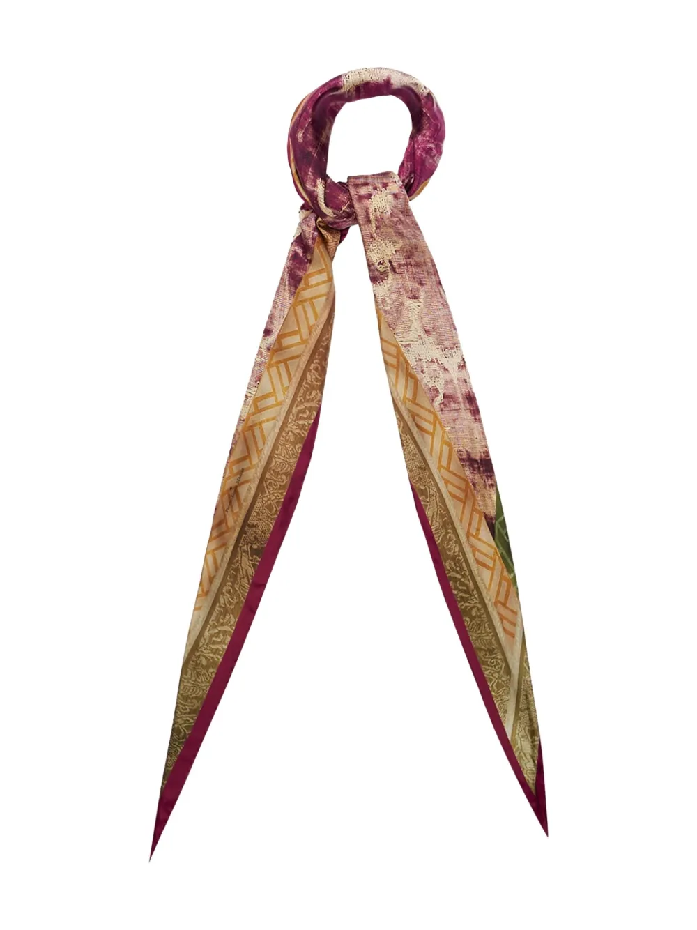Pierre-louis Mascia Abstract-pattern Silk Scarf In Pink