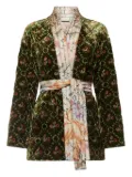 Pierre-Louis Mascia quilted floral velvet coat - Green