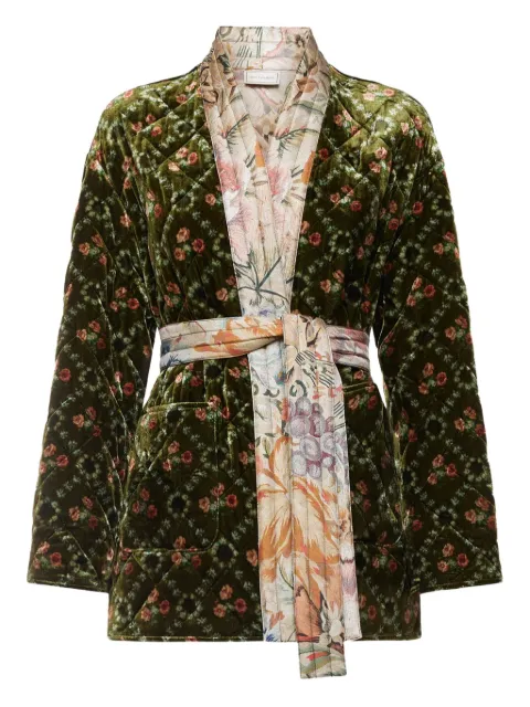 Pierre-Louis Mascia quilted floral velvet coat