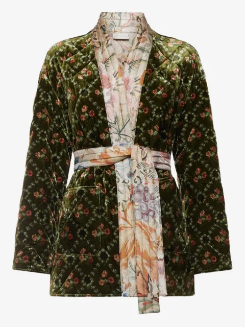Pierre-Louis Mascia quilted floral velvet coat
