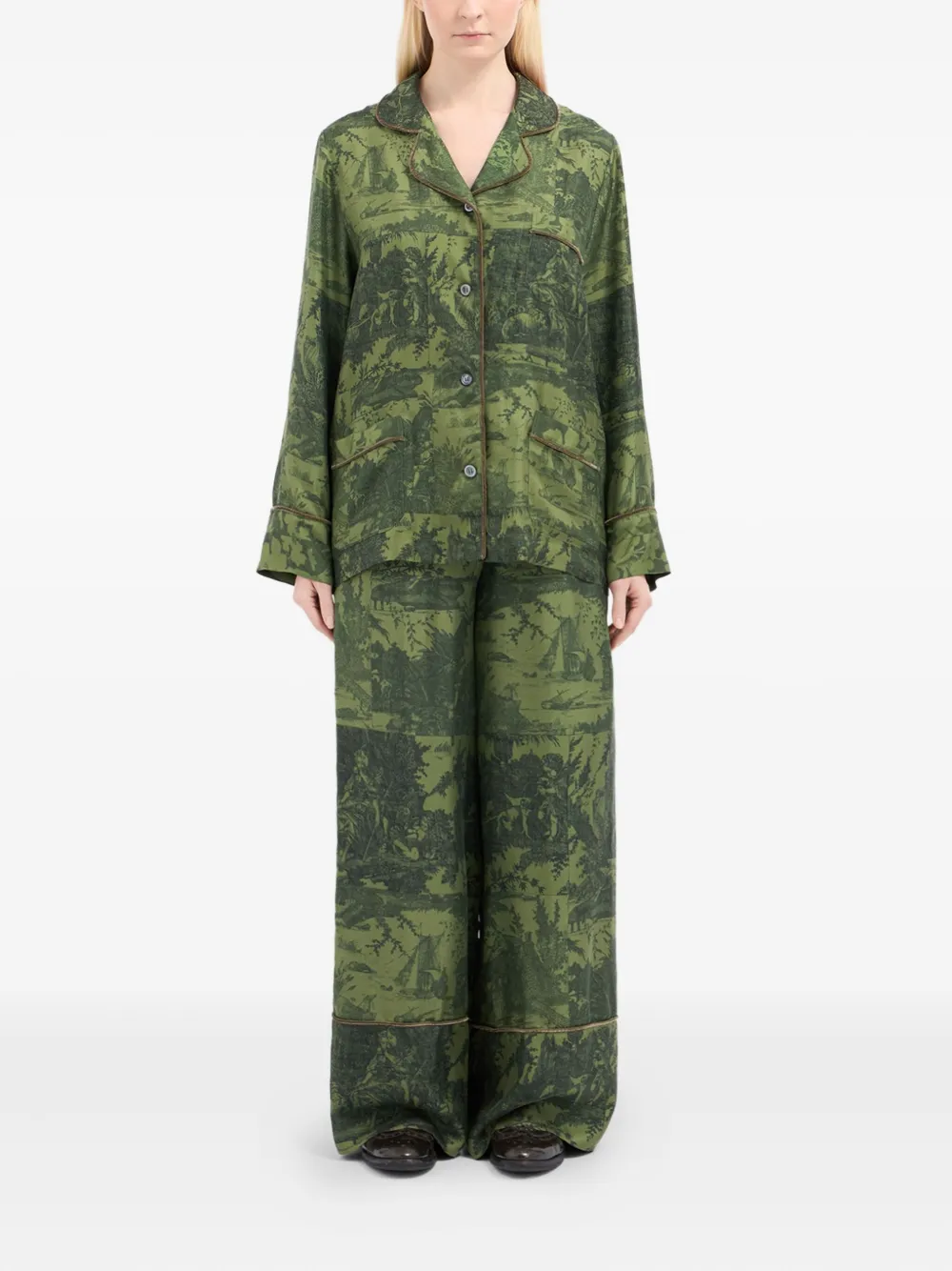 Pierre-Louis Mascia Blouse met print - Groen
