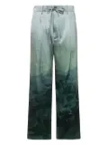Pierre-Louis Mascia landscape-print drawstring-waist trousers - Blue