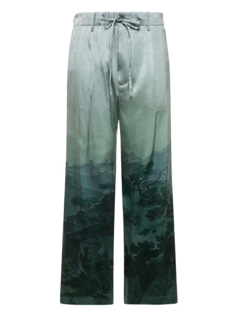 Pierre-Louis Mascia landscape-print drawstring-waist trousers