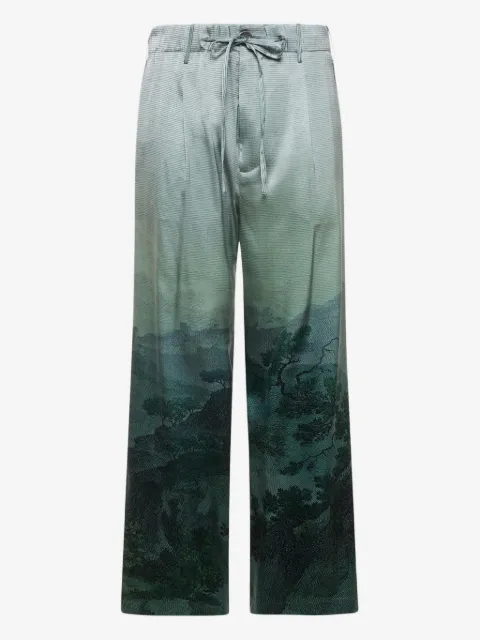 Pierre-Louis Mascia landscape-print drawstring-waist trousers