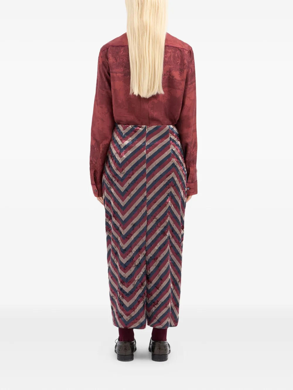 Pierre-Louis Mascia Maxi-rok met zigzag-patroon Rood