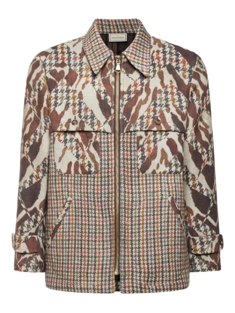 Pierre-Louis Mascia houndstooth-patterned patchwork jacket