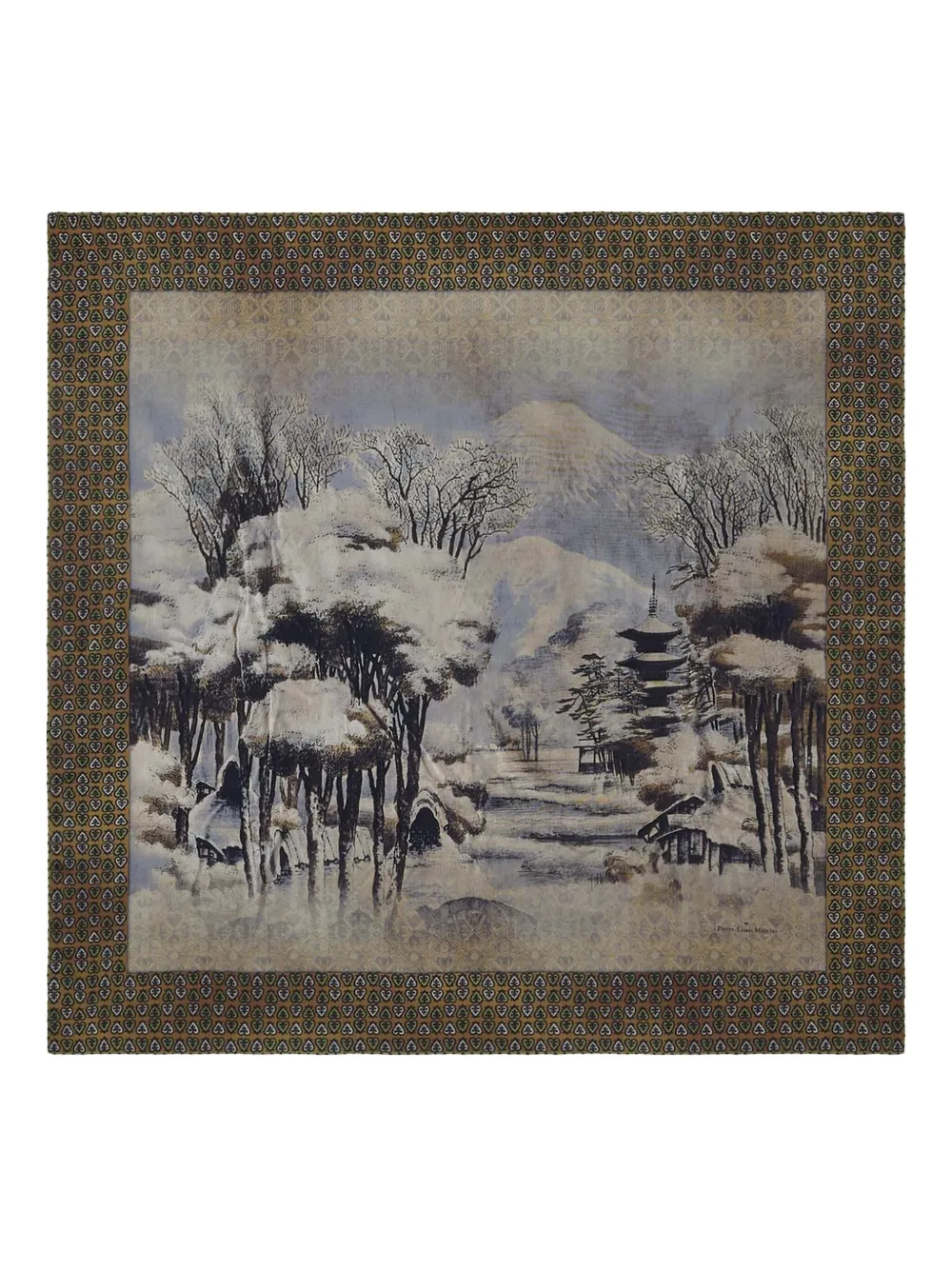 Pierre-Louis Mascia landscape-print scarf | Brown | Image 1