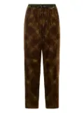 Pierre-Louis Mascia geometric-pattern velvet trousers - Brown