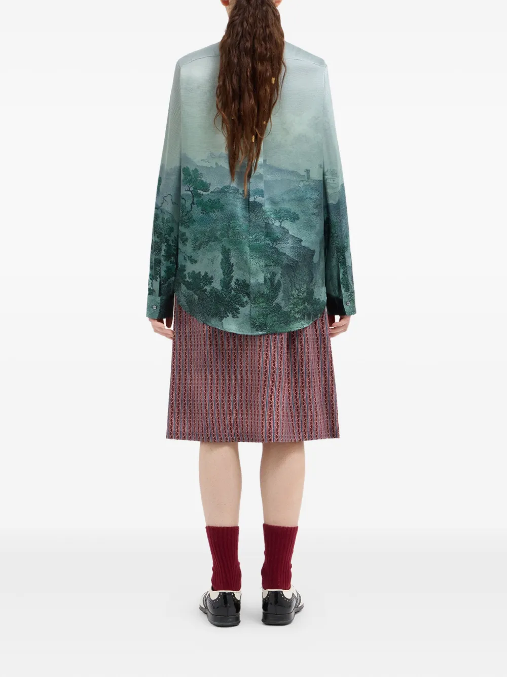 Pierre-Louis Mascia Shirt met print van zijdeblend Groen