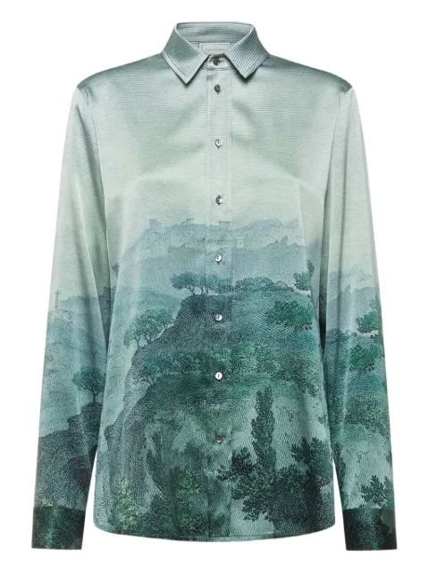 Pierre-Louis Mascia landscape-print silk-blend shirt