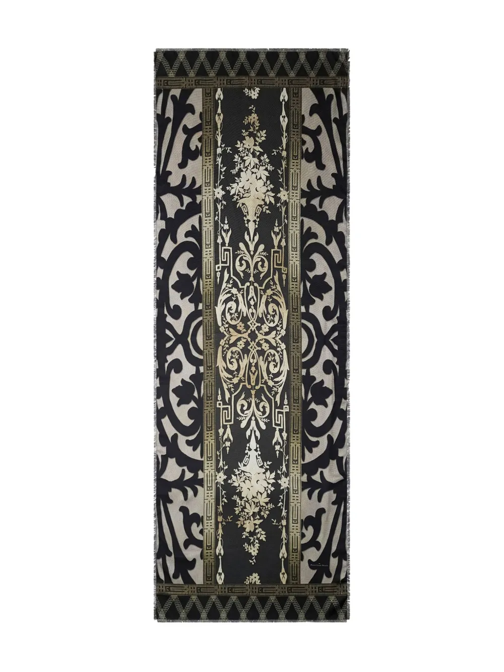 Pierre-louis Mascia Geometric-pattern Silk Scarf In Black