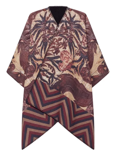 Pierre-Louis Mascia Poncho de lã com estampa corrida