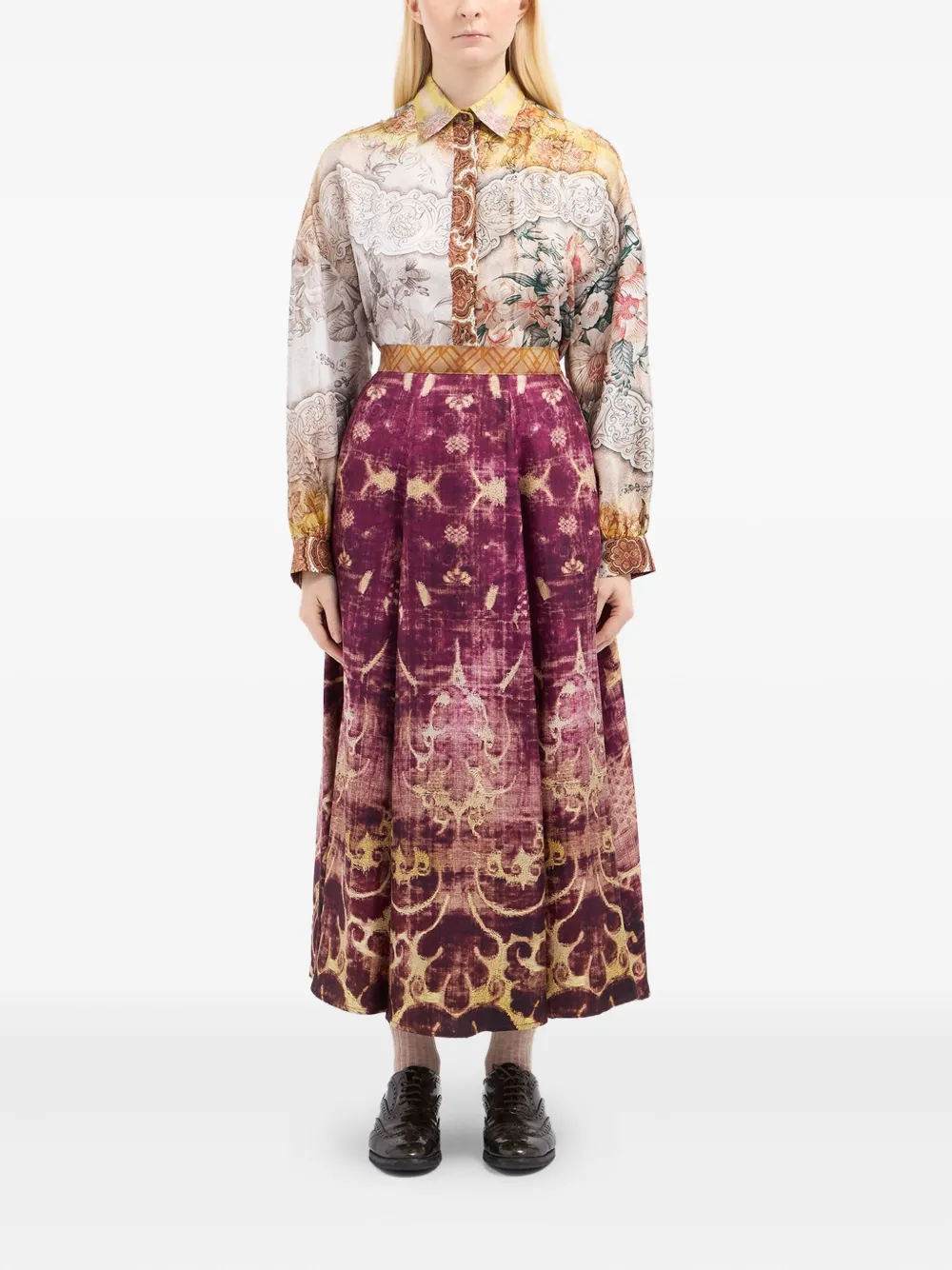 Pierre-Louis Mascia Midi-rok met geometrisch patroon - Roze