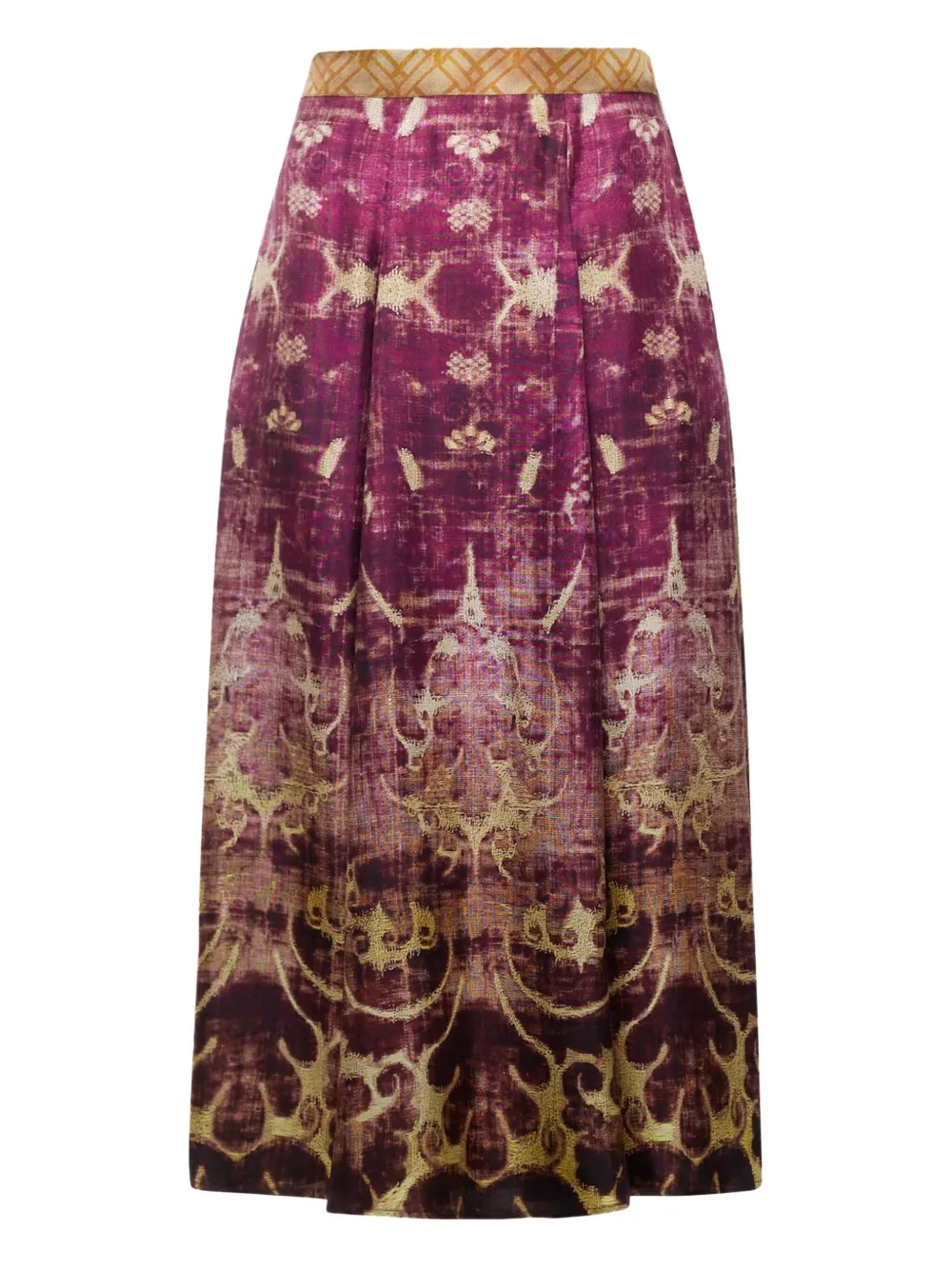 Pierre-louis Mascia Geometric-pattern Midi Skirt In Multi