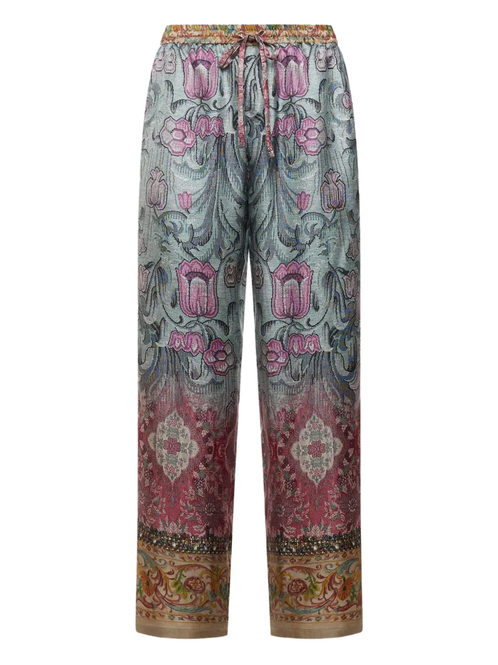 Pierre-louis Mascia Floral-print Drawstring-waist Trousers In Multi