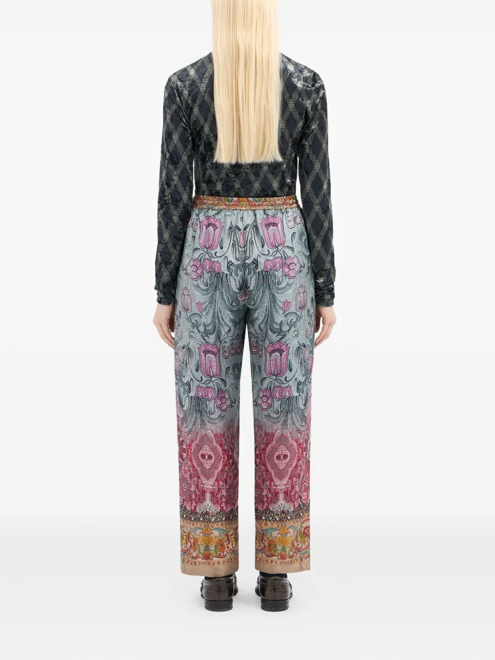 Pierre-louis Mascia Floral-print Drawstring-waist Trousers In Multi