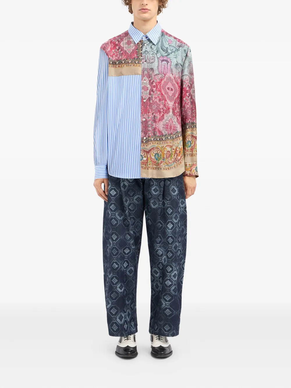 Pierre-louis Mascia Patchwork-design Shirt In Multi