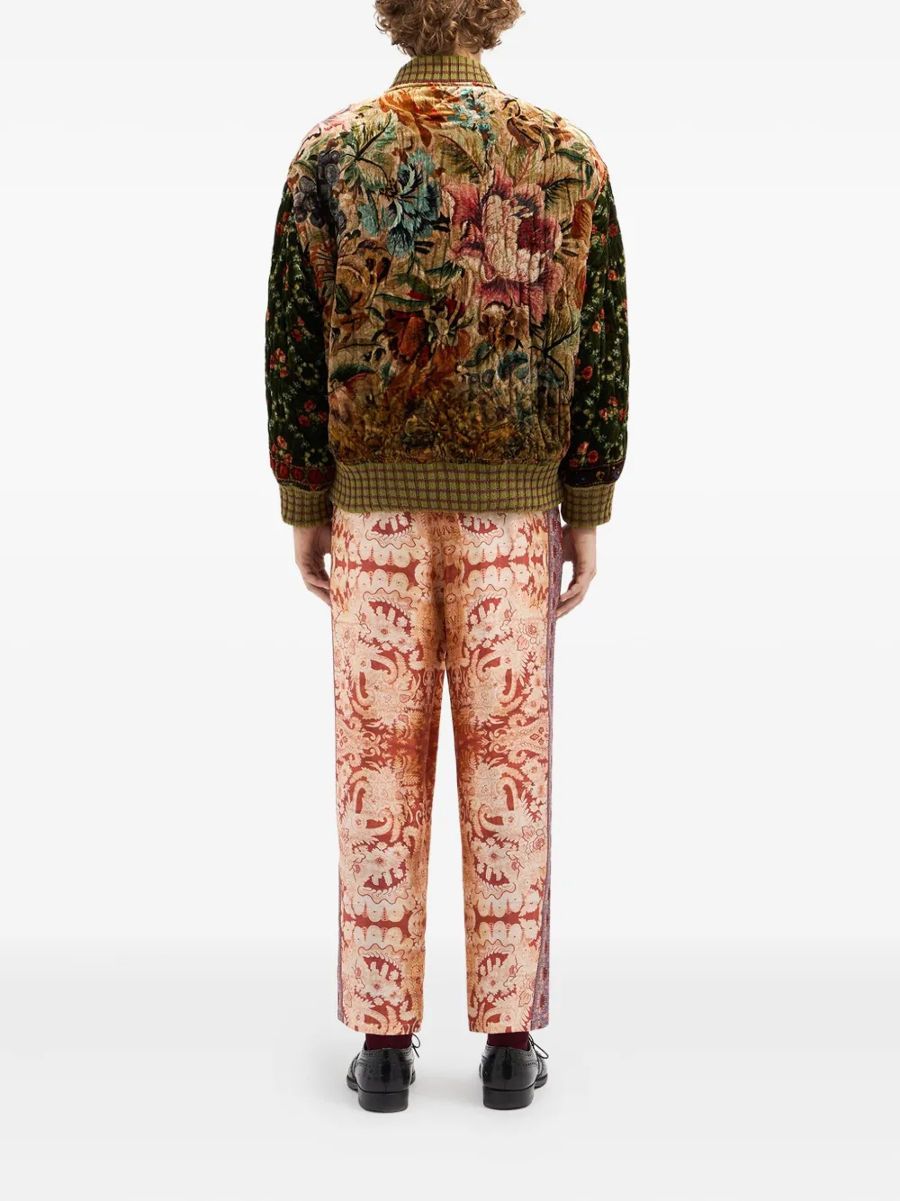 Pierre-Louis Mascia Fluwelen jack met bloemenprint Bruin