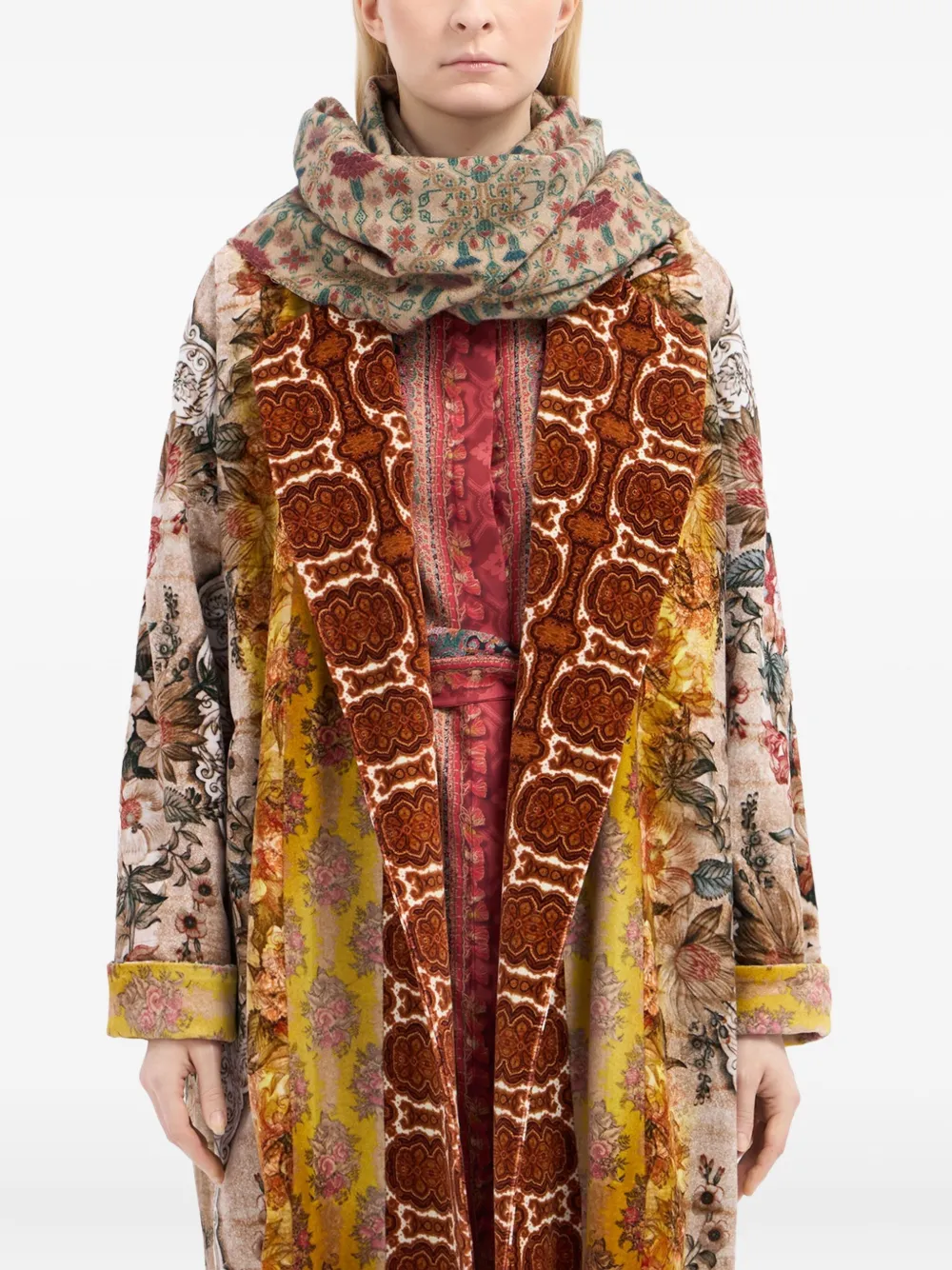 Pierre-louis Mascia Geometric-pattern Fringed-edges Scarf In Neutral