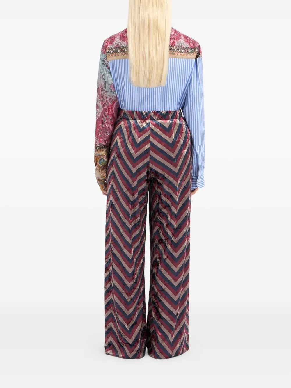 Pierre-louis Mascia Chevron-pattern Trousers In Brown
