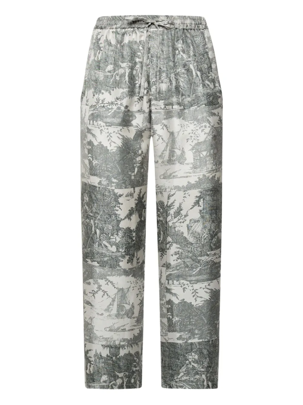 Pierre-Louis Mascia landscape-print drawstring trousers | Grey | Image 1