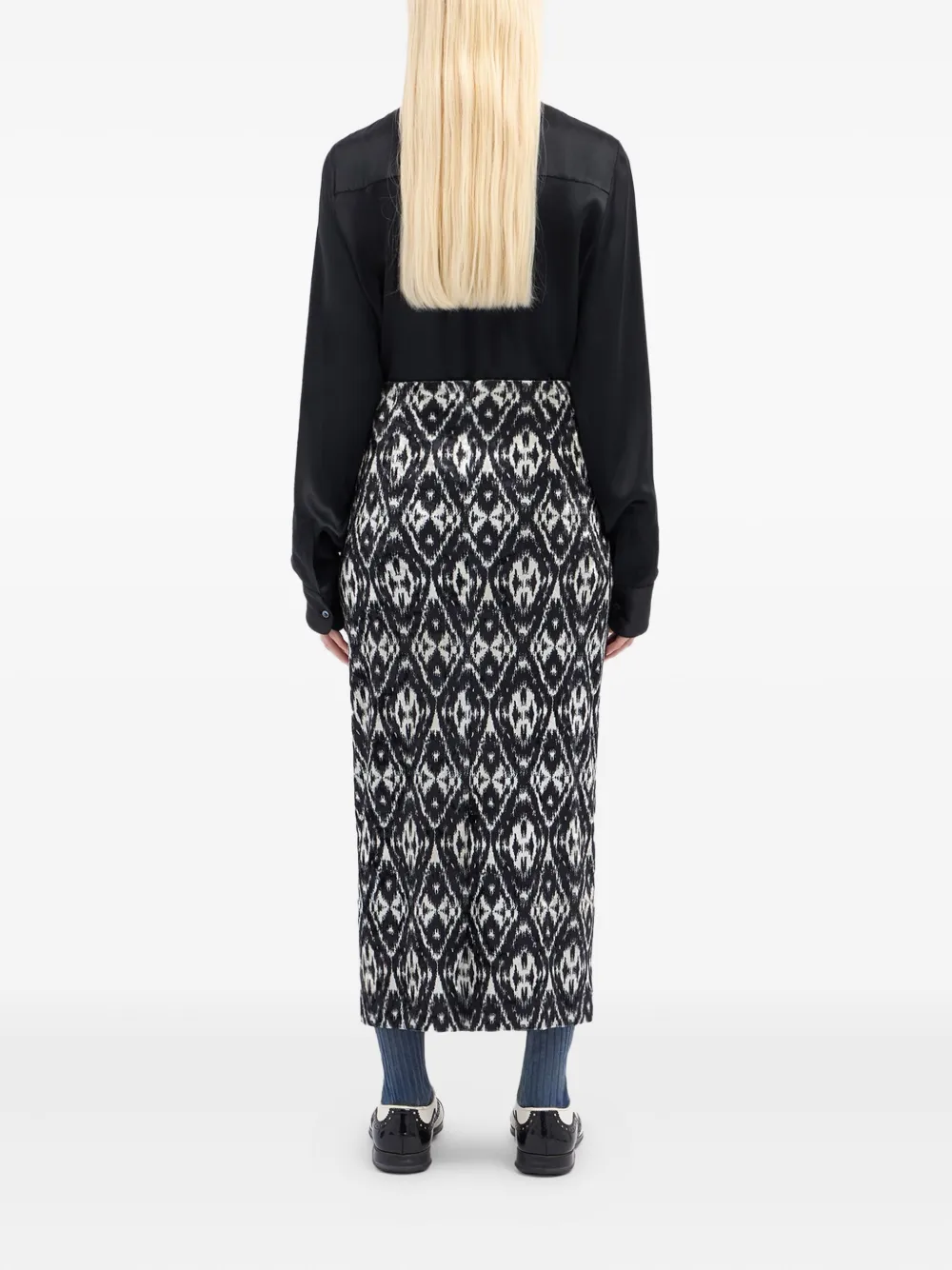 Pierre-louis Mascia Printed Chenille Pencil Skirt In Multi