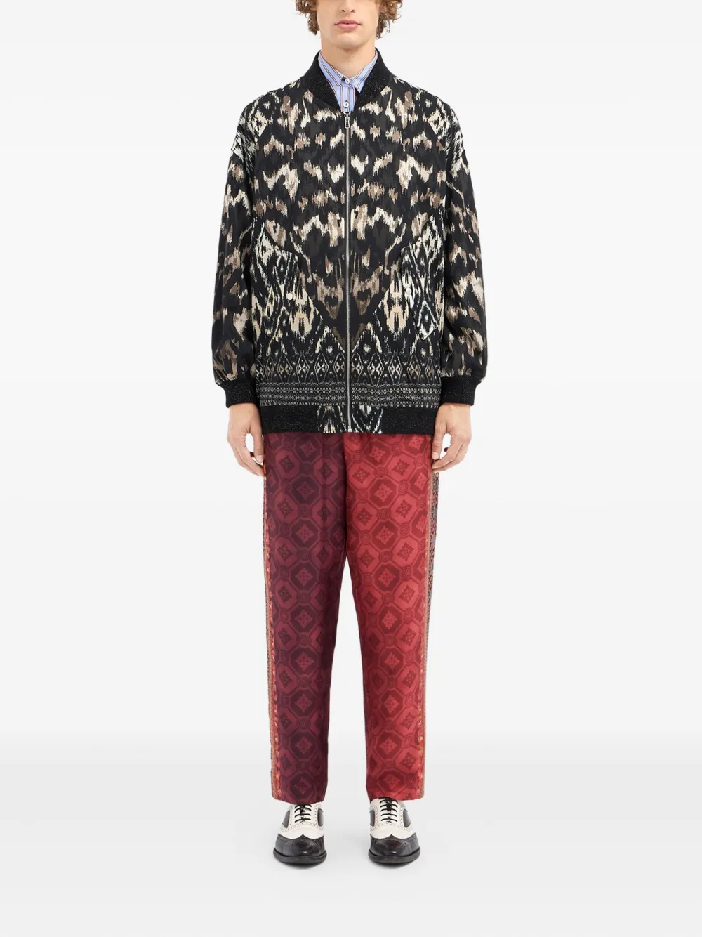 Pierre-louis Mascia Ikat-pattern Bomber Jacket In Multi