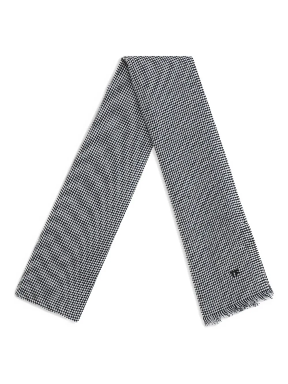 TOM FORD houndstooth fringed scarf | Black | Image 1