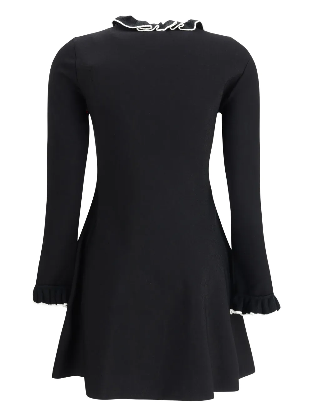 Valentino Garavani ruffled high-neck dress - Zwart