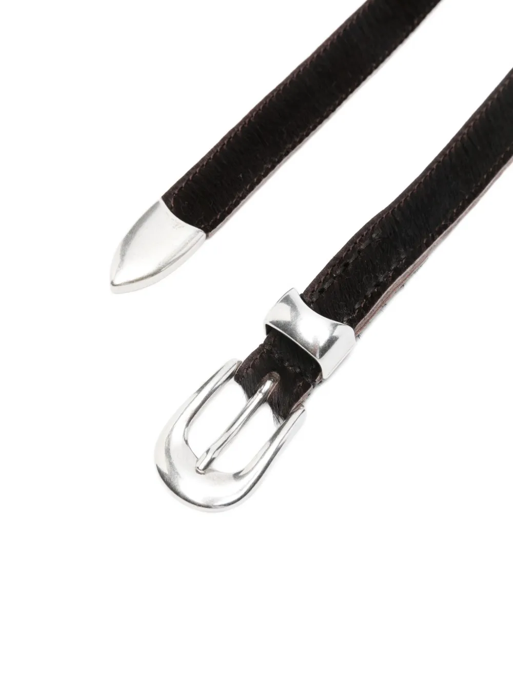 Our Legacy 2 Cm Calf Hair Belt In Brown