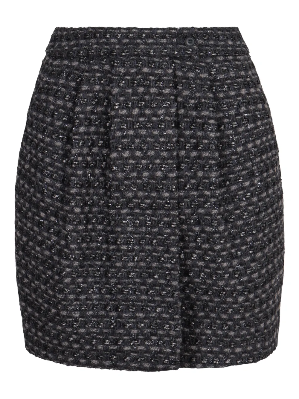 Emporio Armani Tweed Mini Straight Skirt In Black