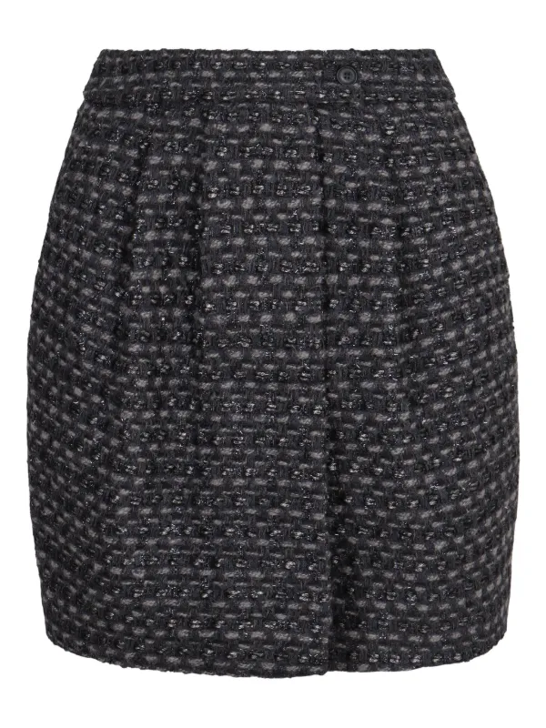 Emporio Armani Tweed Mini Straight Skirt in Black