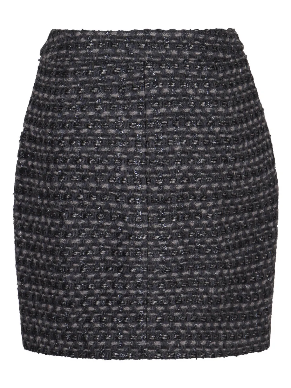 Emporio Armani Tweed straight mini-rok - Zwart