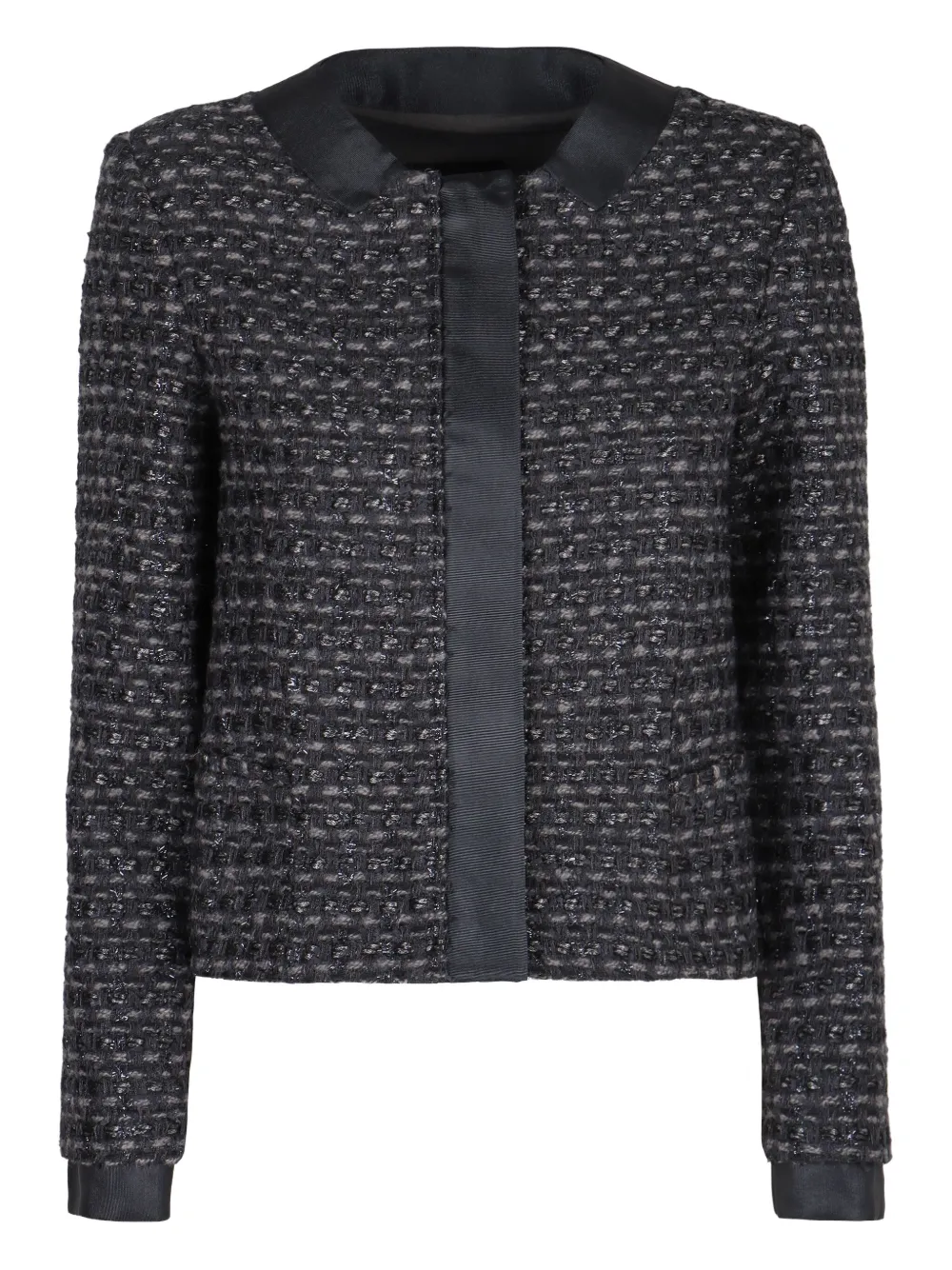 Emporio Armani cuffed tweed jacket - ブラック Emporio Armani cuffed tweed jacket - ブラック